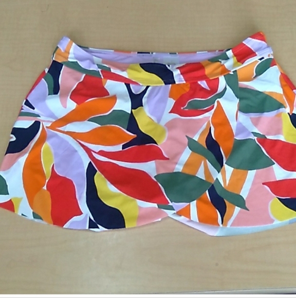 Anne Cole Palm Party Tulip DRaped Swim Skirt Size L - Picture 4 of 15